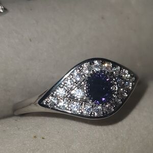 Elegant Silver and Purple Women's Ring